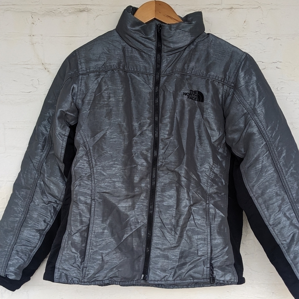 THE NORTH FACE WOMEN GOOSE DOWN INSOLATION SILVER BLACK SKI JACKET SIZE …